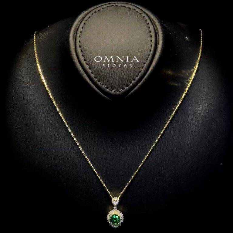 Omnia Mira Gold and Green Set in 925 Silver with High-Quality Ice Cut Stones - OMNIASTORES UAE