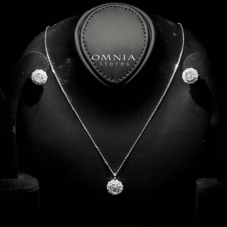 Omnia Zaina White Set in 925 Silver with High-Quality Ice Cut Stones - OMNIASTORES UAE