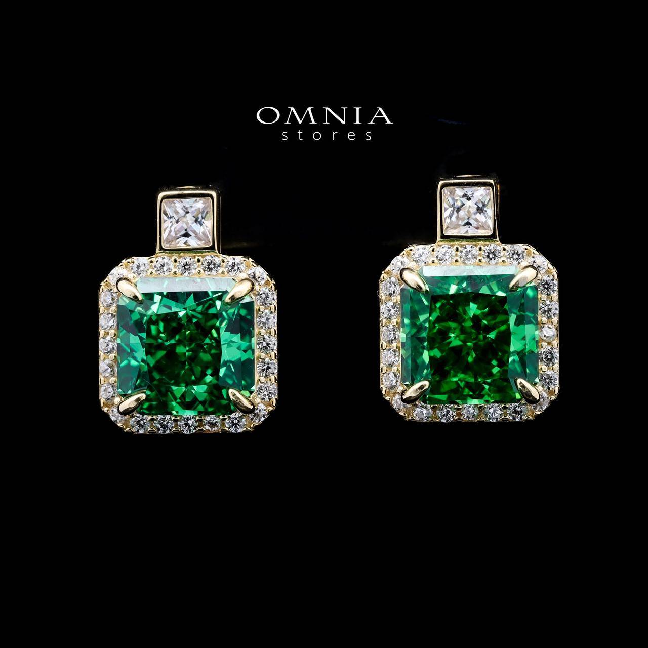 Omnia Gabriela Gold and Green Set in 925 Silver with High-Quality Ice Cut Stones - OMNIASTORES UAE