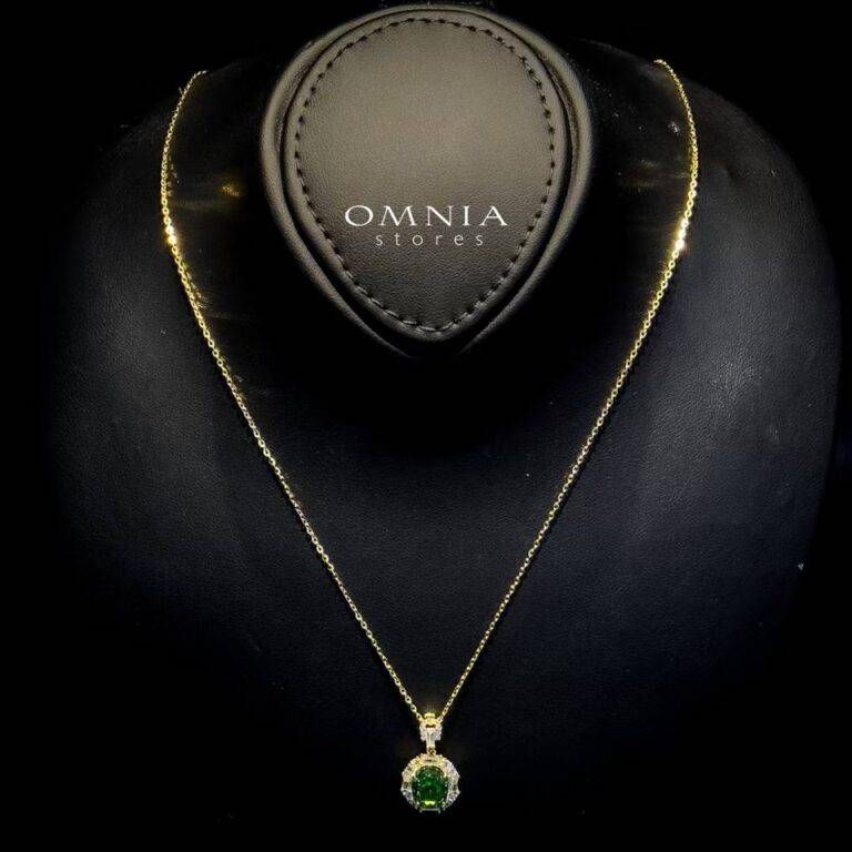 Omnia Natalia Gold and Green Set in 925 Silver with High-Quality Ice Cut Stones - OMNIASTORES UAE