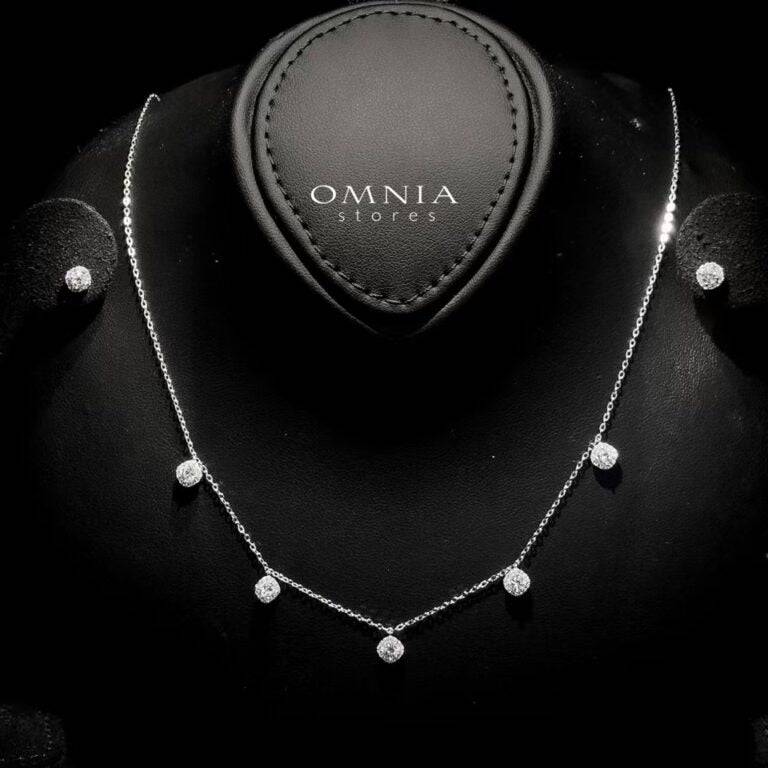 Omnia Tahani White Set in 925 Silver with High-Quality Zircon Stones - OMNIASTORES UAE