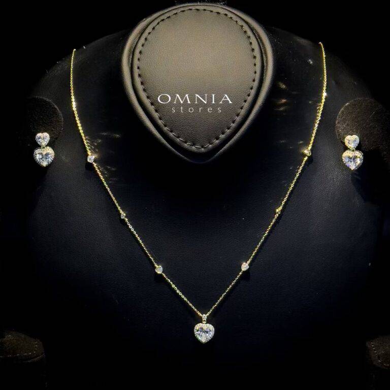 Omnia Mahira Golden Set in 925 Silver with High-Quality Zircon Stones - OMNIASTORES UAE