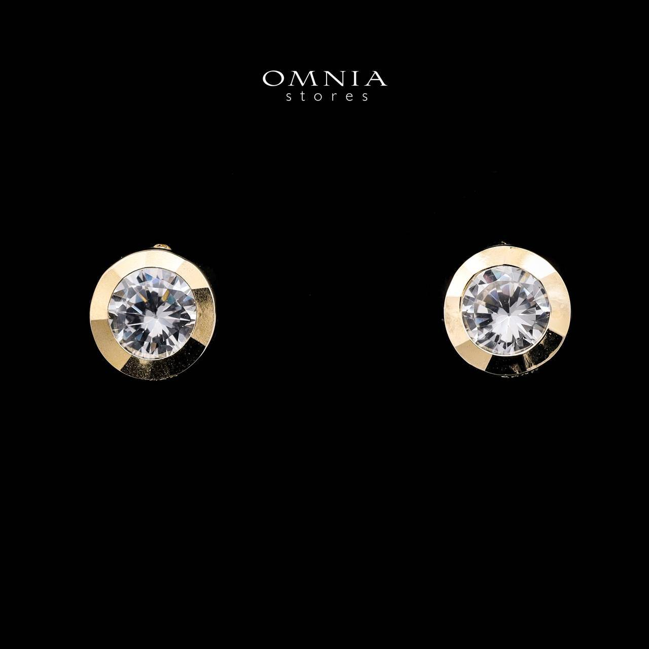 Omnia Ingrid Golden Earrings in 925 Silver with High-Quality Zircon Stones