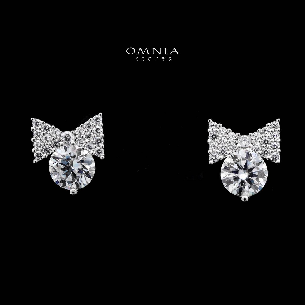 Omnia Nola White Earrings in 92.5 Silver with High-Quality Moissanite Stones - OMNIASTORES UAE