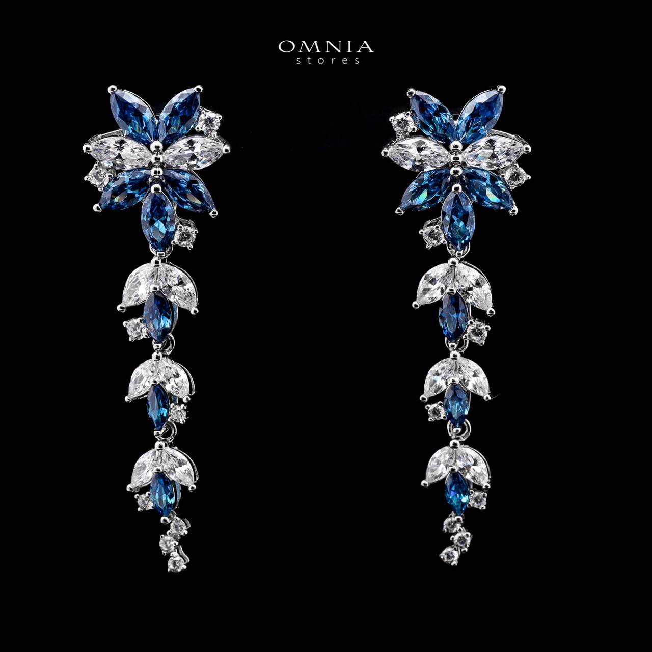 Omnia Abla Blue Bridal Set in 925 Silver with Marquise and Pear-Cut High-Quality Simulated Diamonds - OMNIASTORES UAE