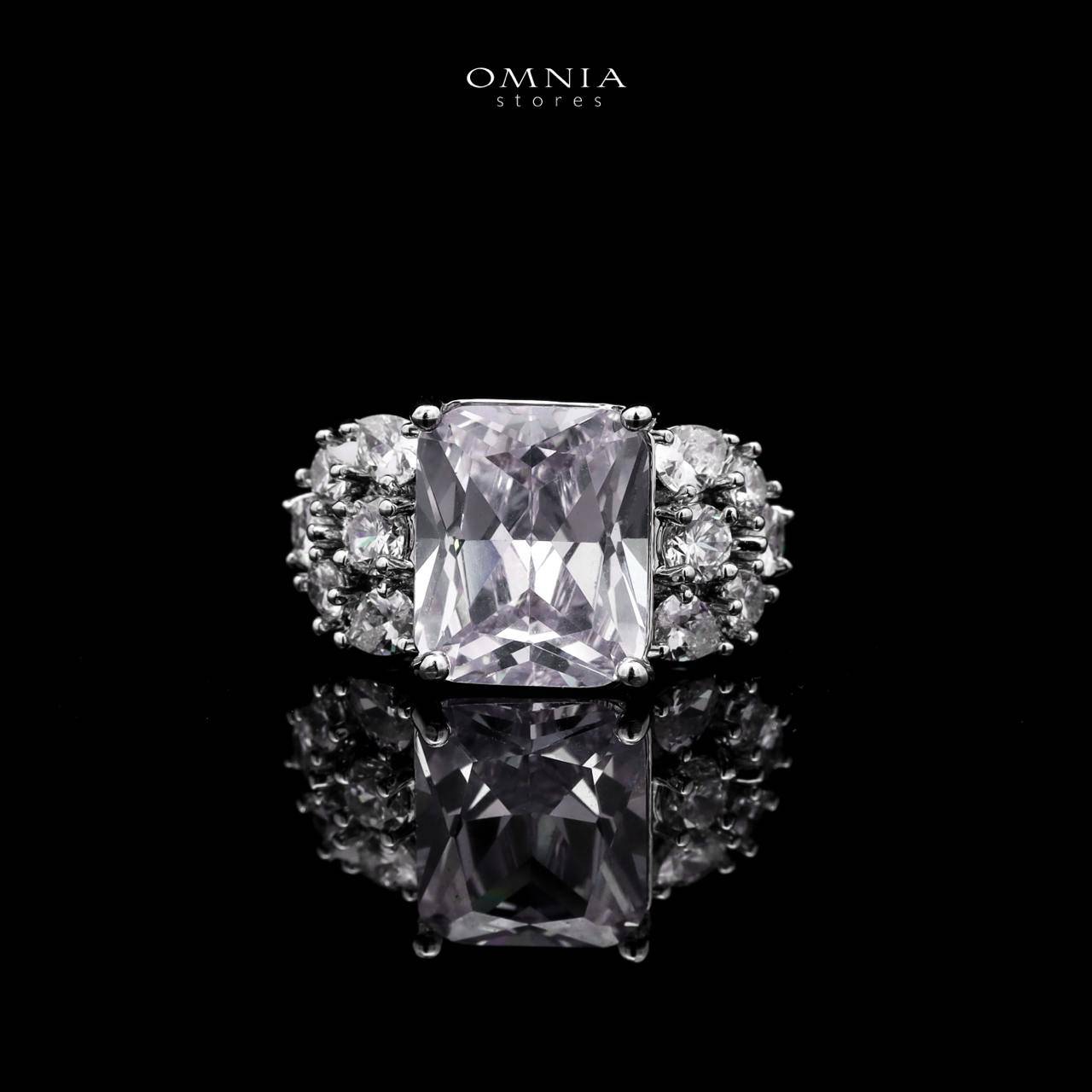 Omnia Charlene White Bridal Full Set with Radiant and Pear-Cut High-Quality Iced Cut Stones Rhodium Plated - OMNIASTORES UAE