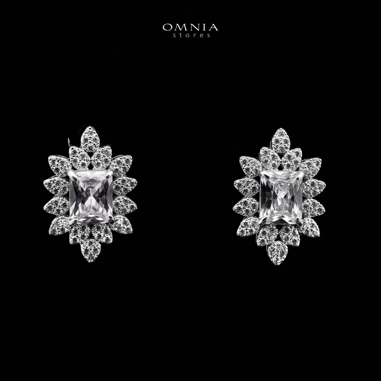 Omnia Blair Pure White Bridal Full Set with Marquise and Emerald-Cut High-Quality Simulated Diamonds Rhodium Plated - OMNIASTORES UAE