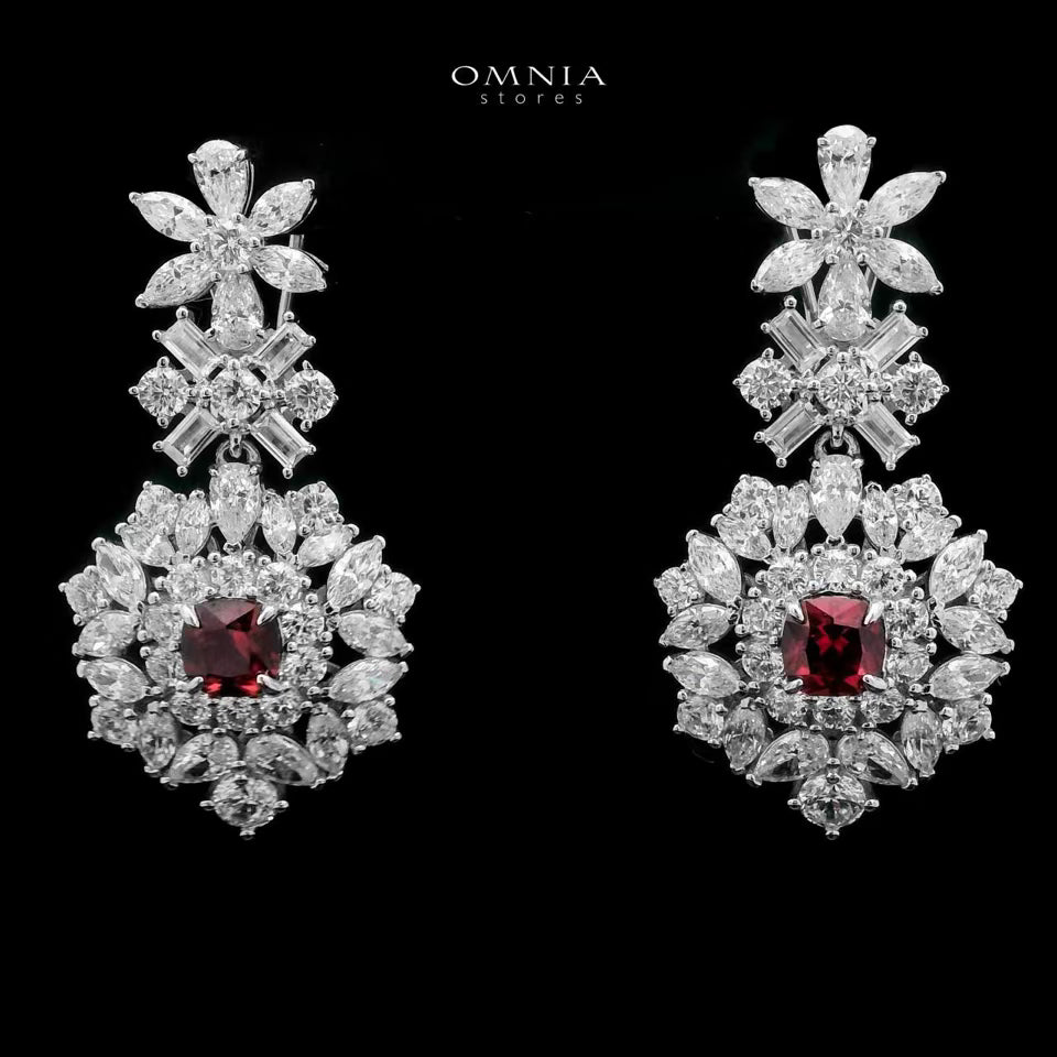Omnia Alhan Necklace , Earrings & Ring Set in 925 Silver with Pear-Cut High-Quality Simulated Diamonds - OMNIASTORES UAE