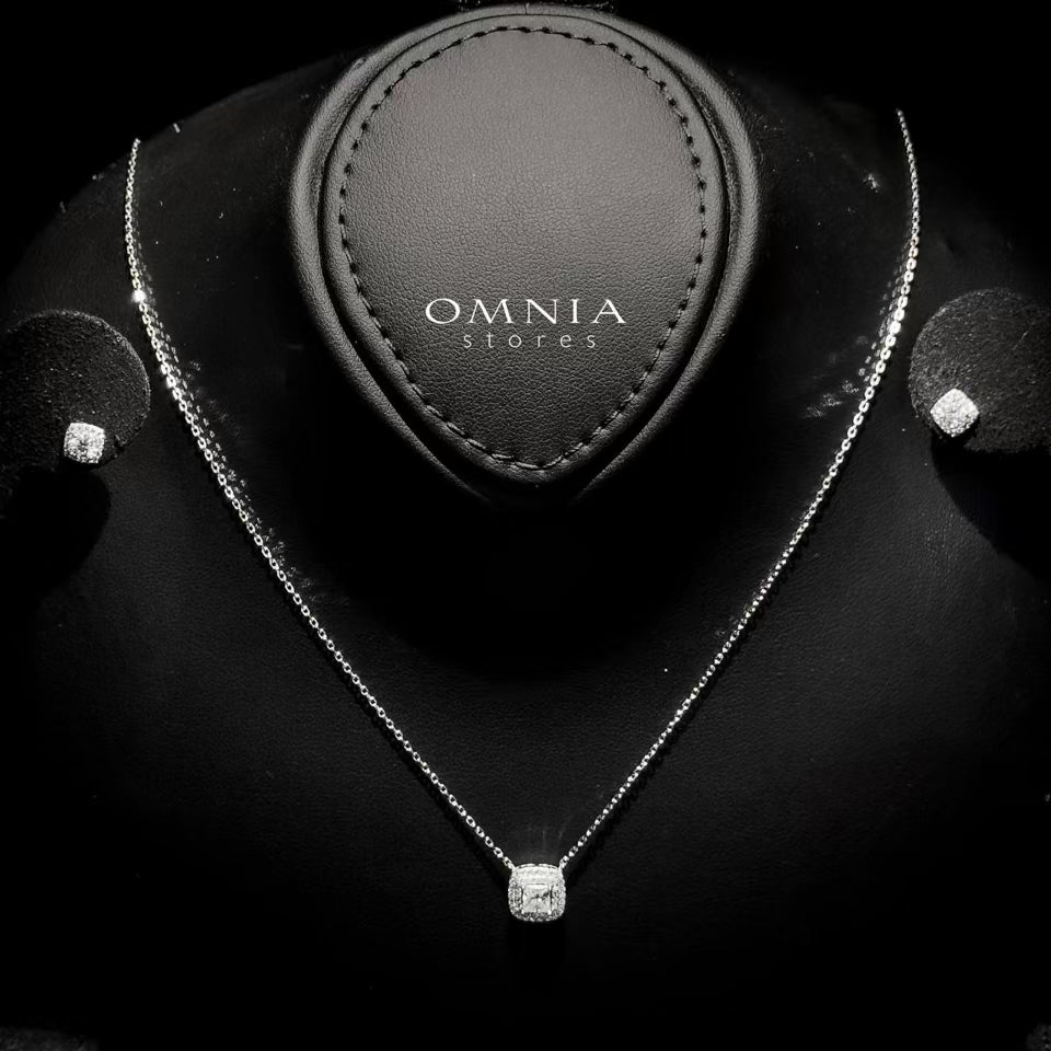 Omnia Zahra White Set in 92.5 Silver with High-Quality Iced Cut Stone - OMNIASTORES UAE