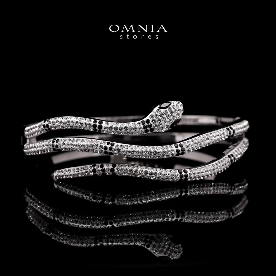 Omnia Areej Gold-Plated Copper Bangle with High-Quality Simulated Diamonds - OMNIASTORES UAE