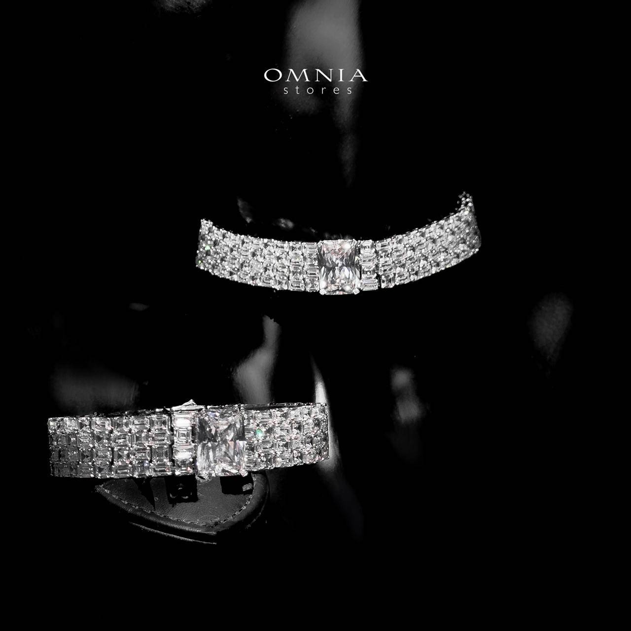 Omnia Zeina Silver Set in 925 Silver with High-Quality Simulated Diamonds