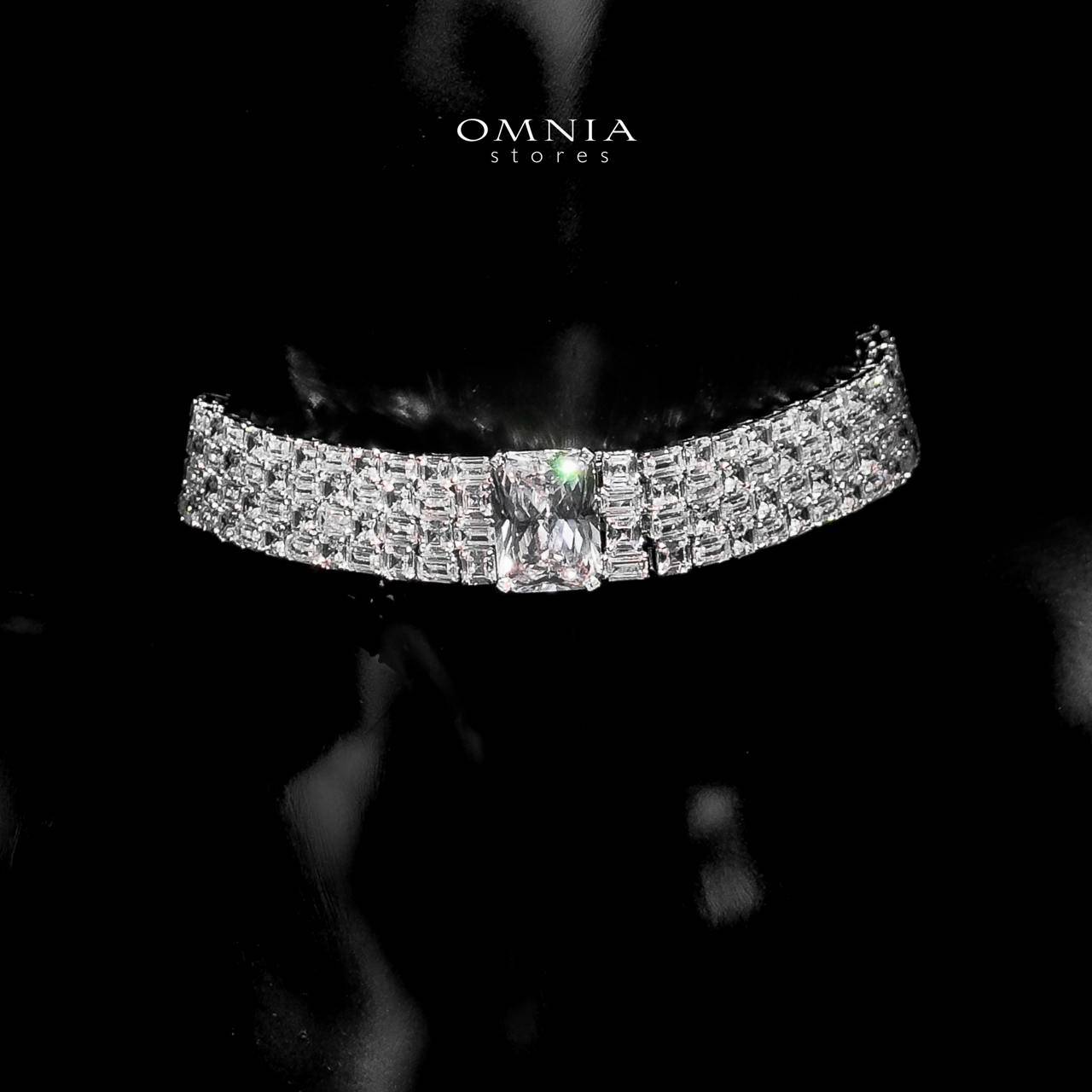 Omnia Zeina Silver Set in 925 Silver with High-Quality Simulated Diamonds