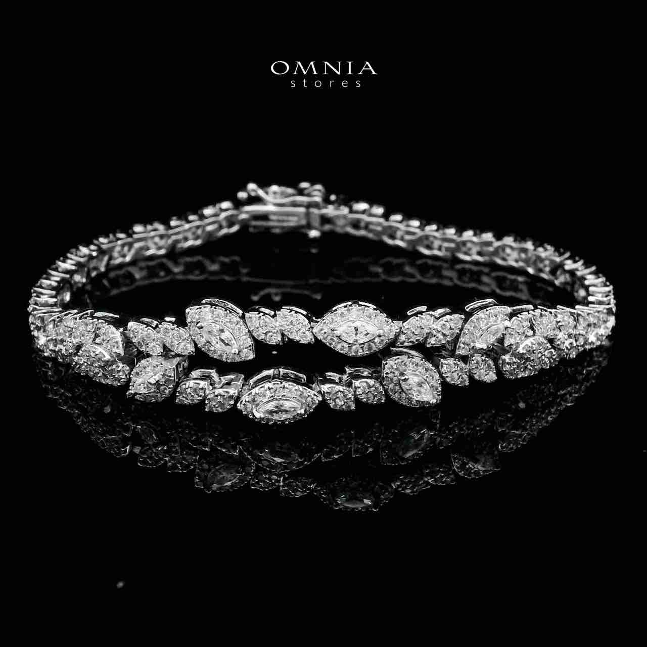 Omnia Nada White Bridal Full Set in High Quality Zircon Stone Rhodium Plated - OMNIASTORES UAE