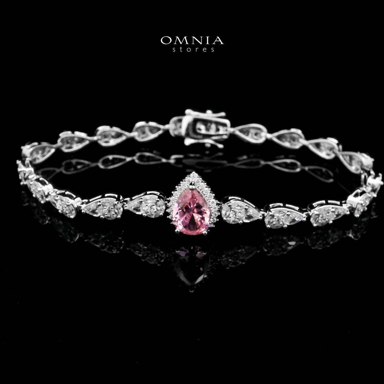 Omnia Radya Pink Bridal Full Set in High Quality Zircon Stone Rhodium Plated - OMNIASTORES UAE
