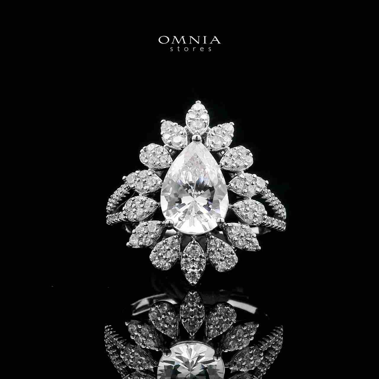 Omnia Asrar White Bridal Full Set in High Quality Zircon Stone Rhodium Plated - OMNIASTORES UAE
