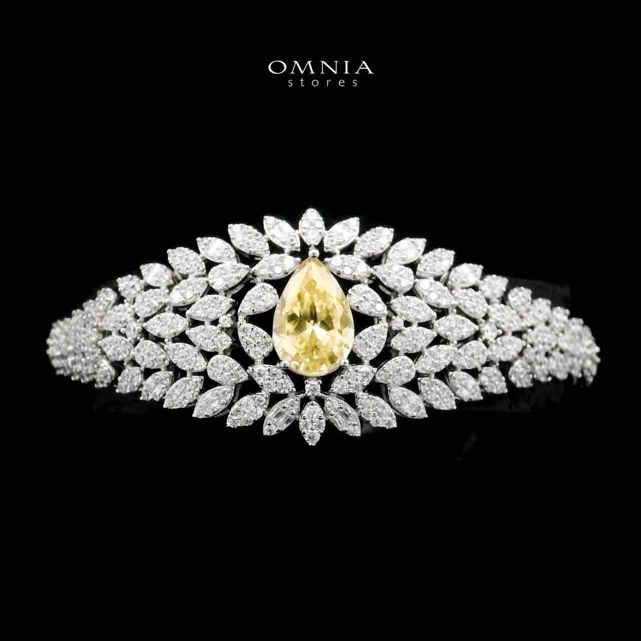 Omnia Asrar Yellow Bridal Full Set in High Quality Zircon Stone Rhodium Plated - OMNIASTORES UAE