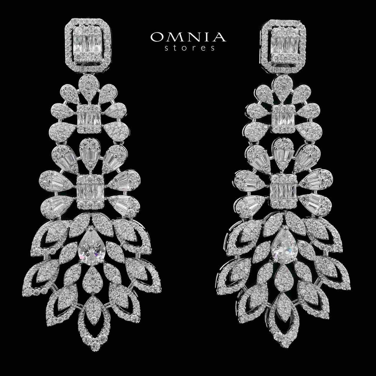Omnia Athar White Bridal Full Set in High Quality Zircon Stone Rhodium Plated - OMNIASTORES UAE
