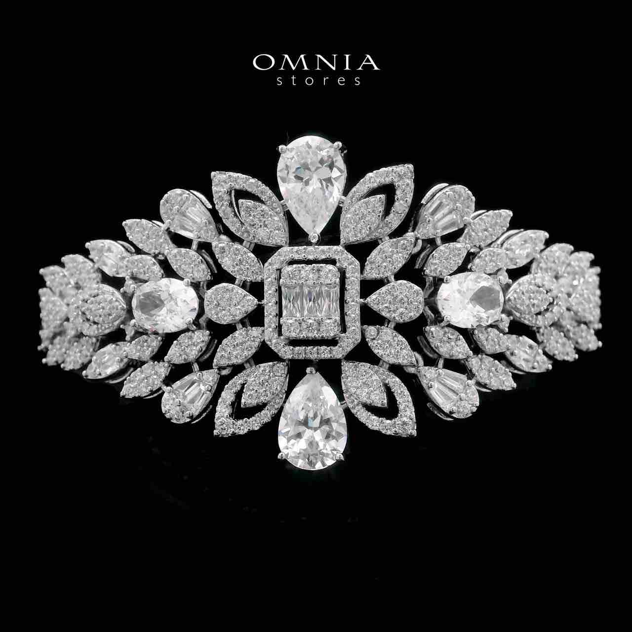 Omnia Athar White Bridal Full Set in High Quality Zircon Stone Rhodium Plated - OMNIASTORES UAE