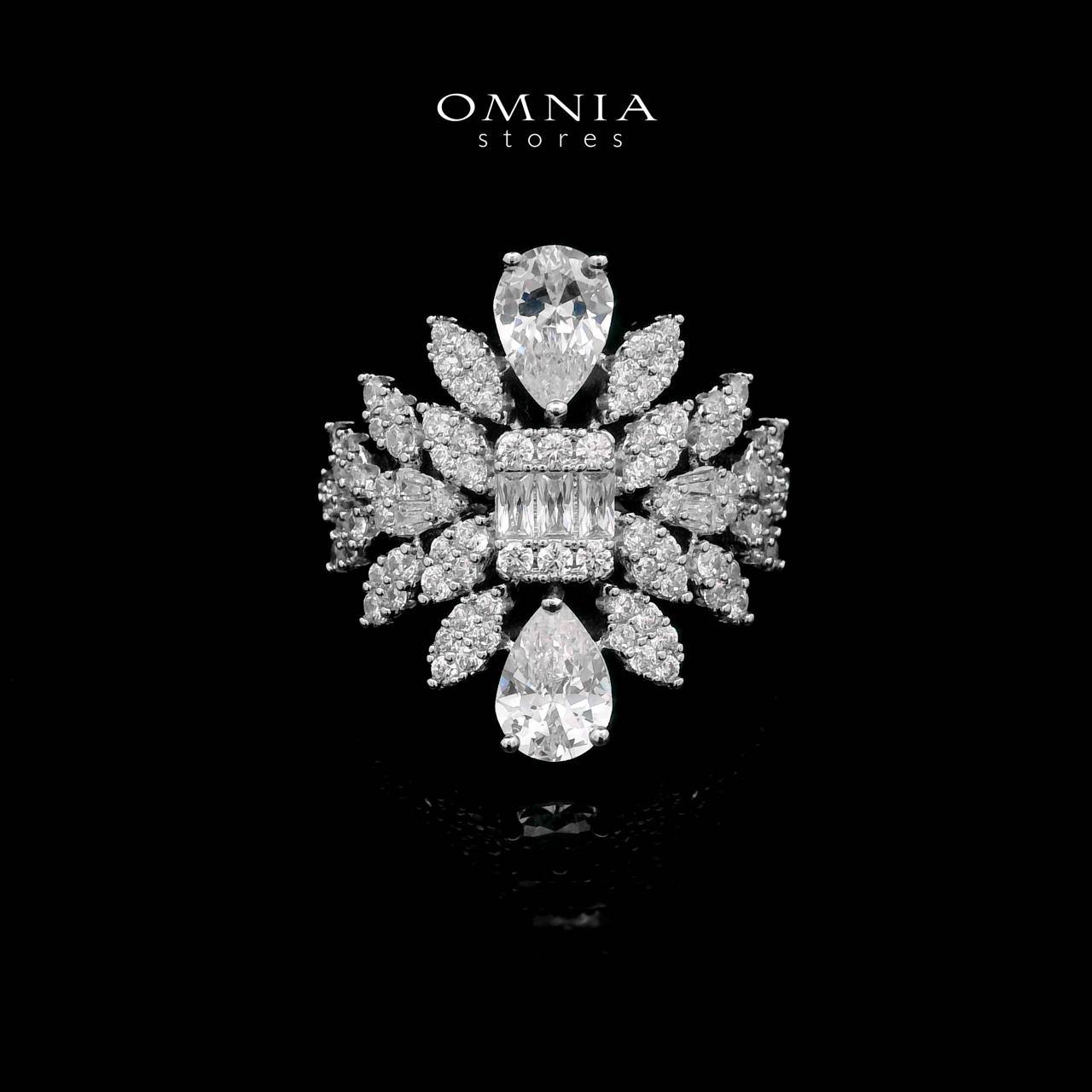 Omnia Athar White Bridal Full Set in High Quality Zircon Stone Rhodium Plated - OMNIASTORES UAE
