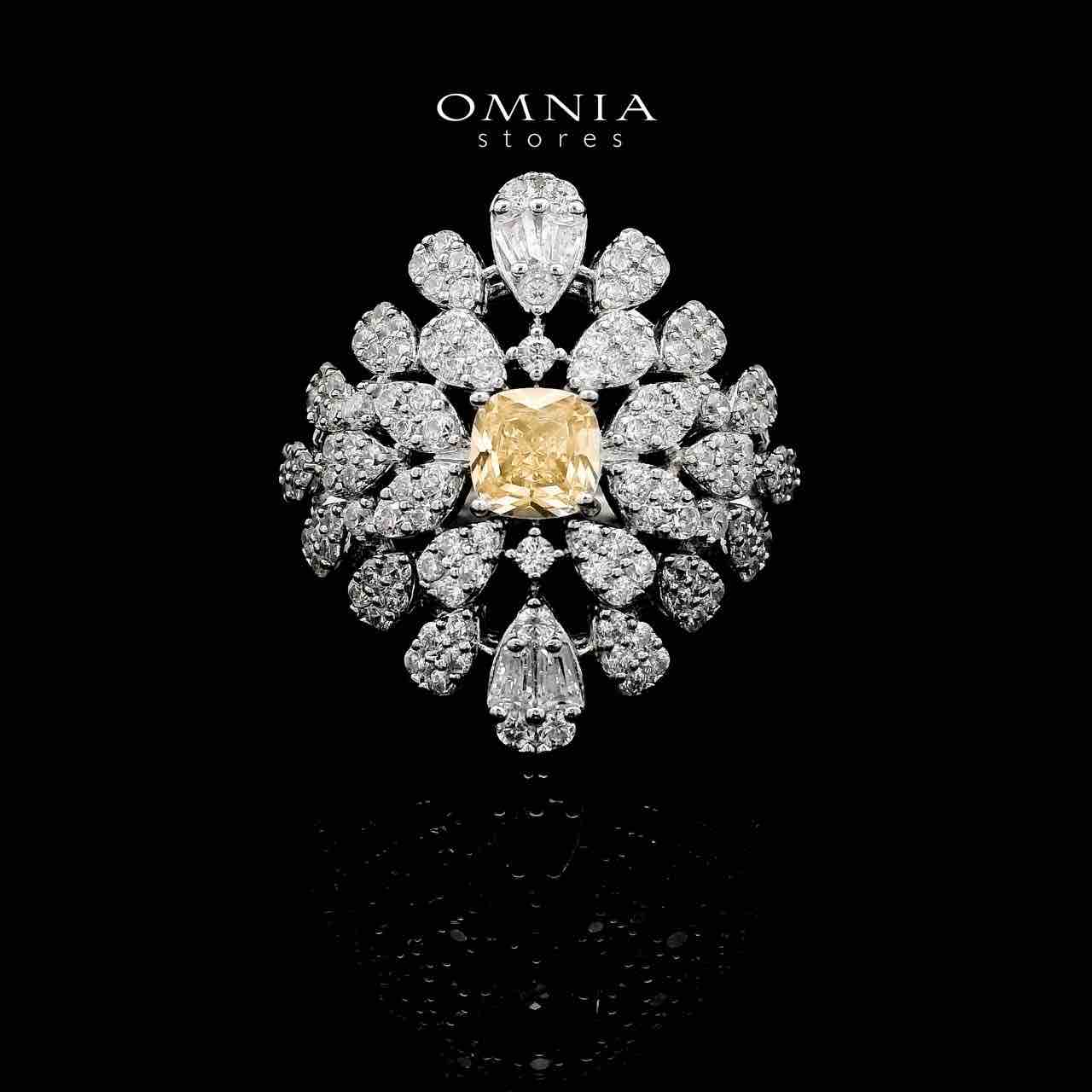 Omnia Asal Yellow Bridal Full Set in High Quality Zircon Stone Rhodium Plated - OMNIASTORES UAE