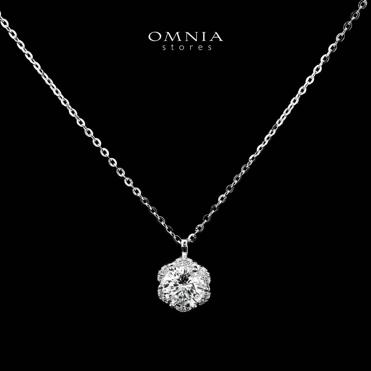 Omnia Atiqa White Pendant Necklace in 92.5 Silver with High-Quality Moissanite Stones - OMNIASTORES UAE