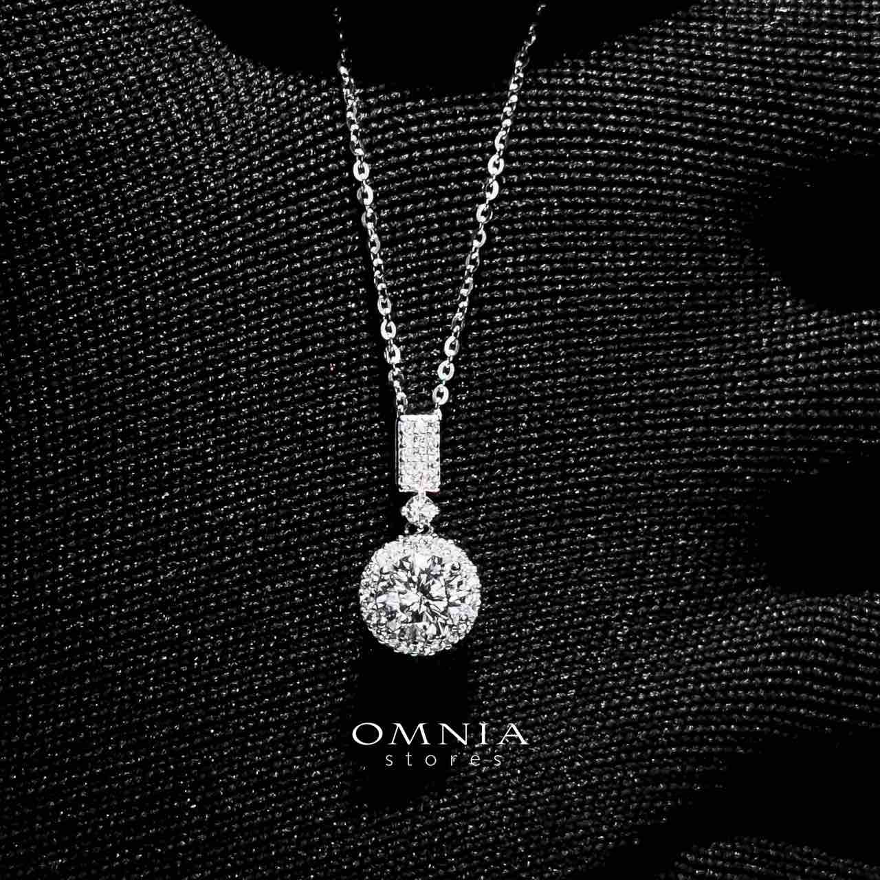 Omnia Atyab White Pendant Necklace in 92.5 Silver with High-Quality Moissanite Stones - OMNIASTORES UAE
