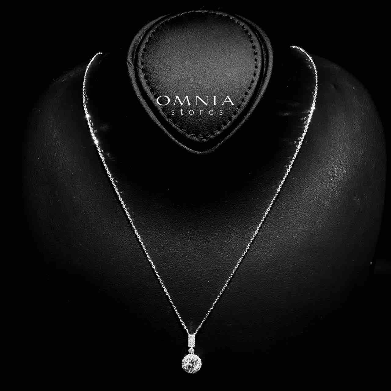 Omnia Atyab White Pendant Necklace in 92.5 Silver with High-Quality Moissanite Stones - OMNIASTORES UAE