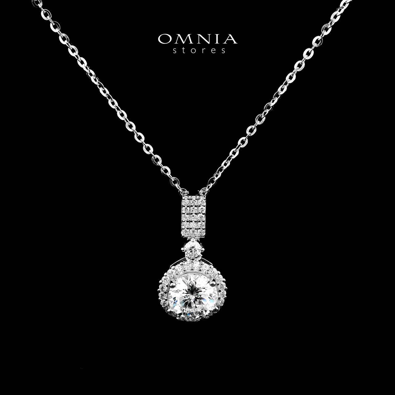 Omnia Atyab White Pendant Necklace in 92.5 Silver with High-Quality Moissanite Stones - OMNIASTORES UAE