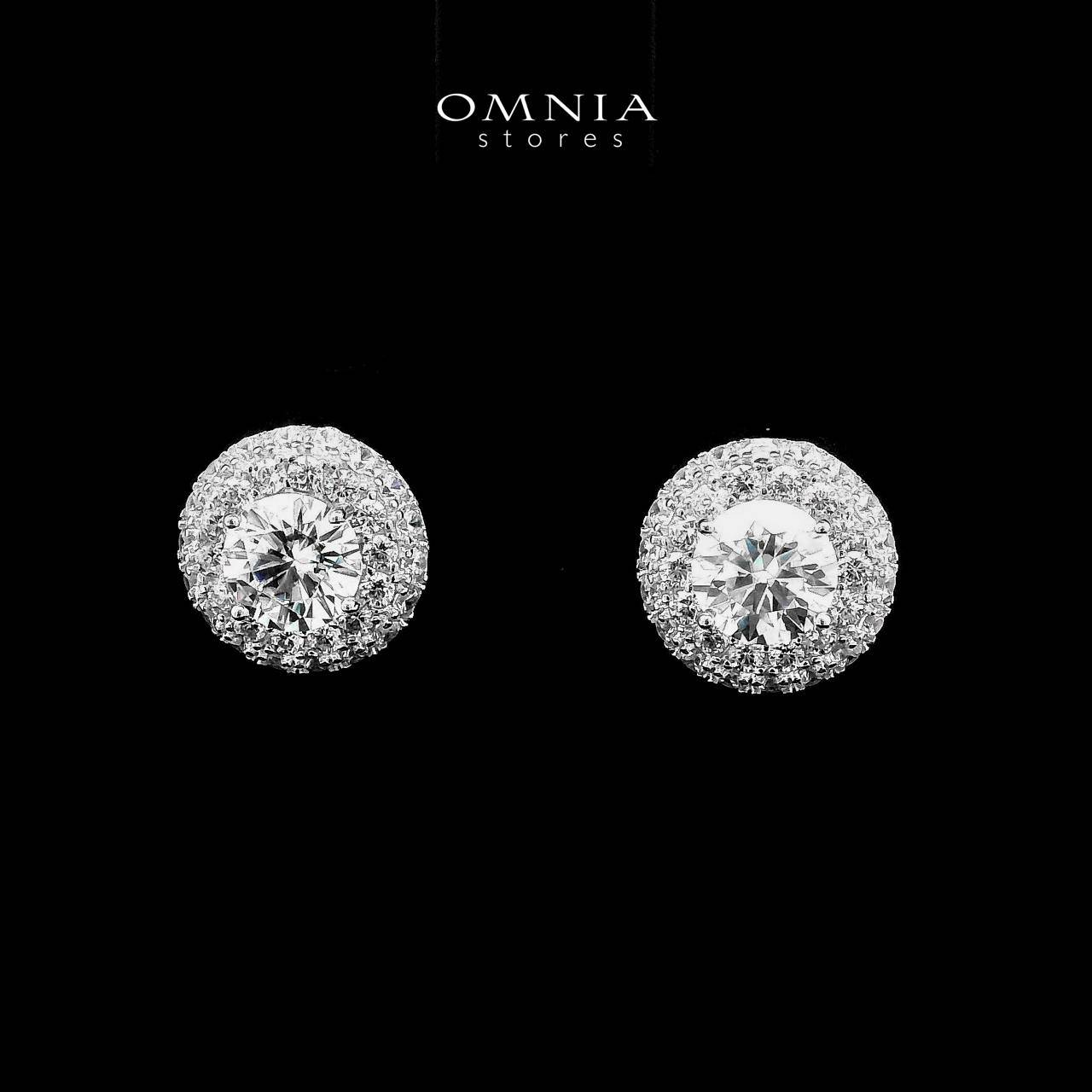 Omnia Badia White Pendant Necklace And Earrings Set in 92.5 Silver with High-Quality Moissanite Stones