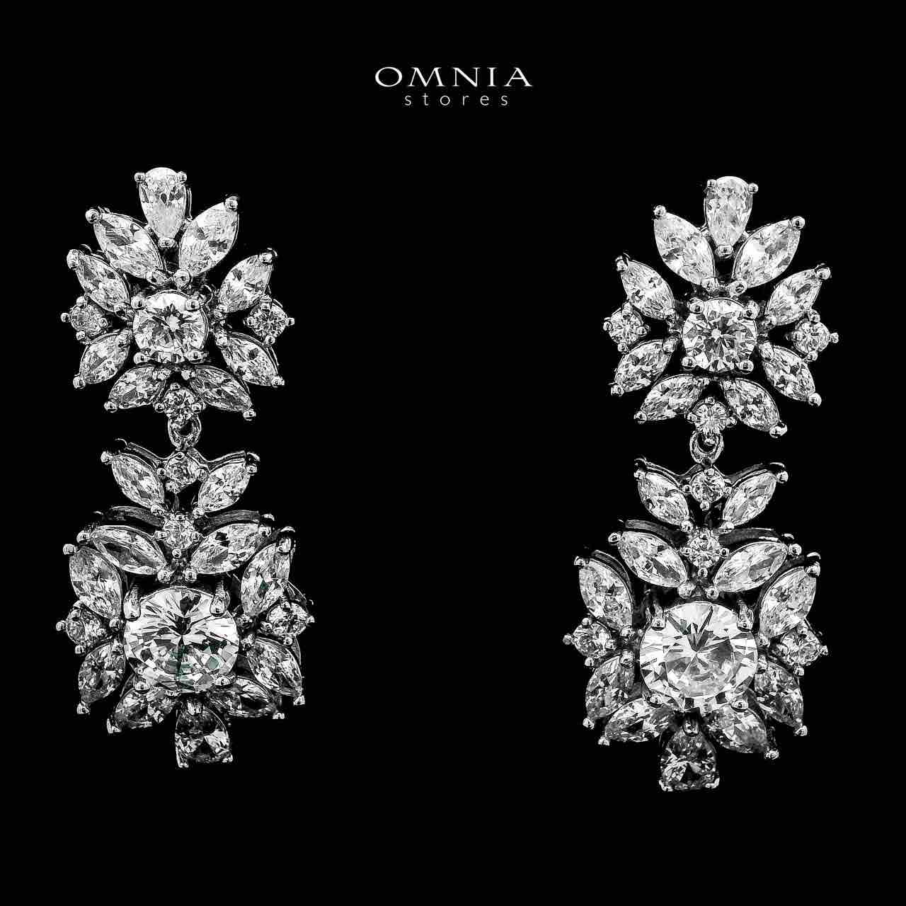 Omnia Nareen White Luxury Bridal Full Set in High Quality Zircon Stone Rhodium Plated - OMNIASTORES UAE