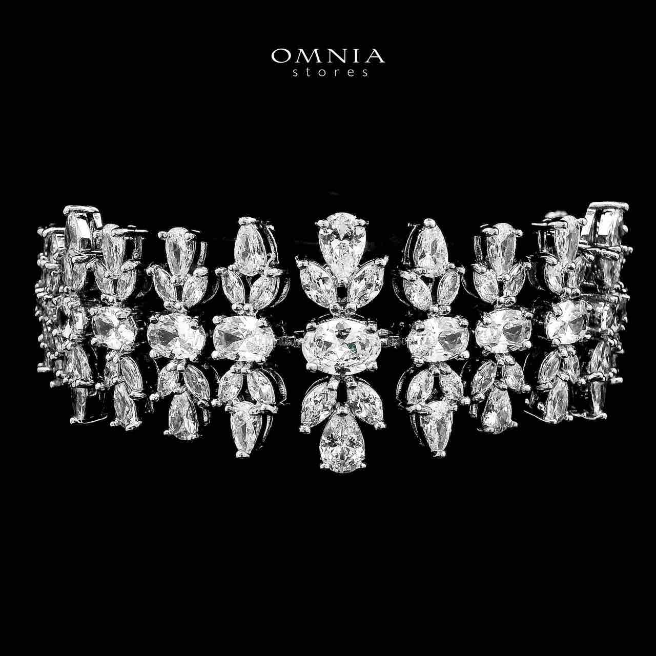 Omnia Dema White Bridal Full Set in High Quality Zircon Stone Rhodium Plated - OMNIASTORES UAE