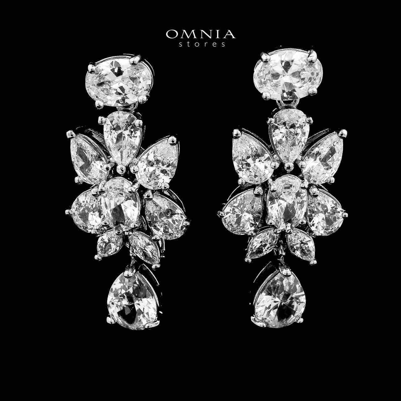 Omnia Dema White Bridal Full Set in High Quality Zircon Stone Rhodium Plated - OMNIASTORES UAE