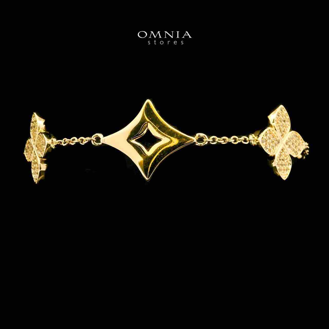 Omnia Golden Clove Choker Full Set with High-Quality Simulated Diamonds Gold Plated - OMNIASTORES UAE