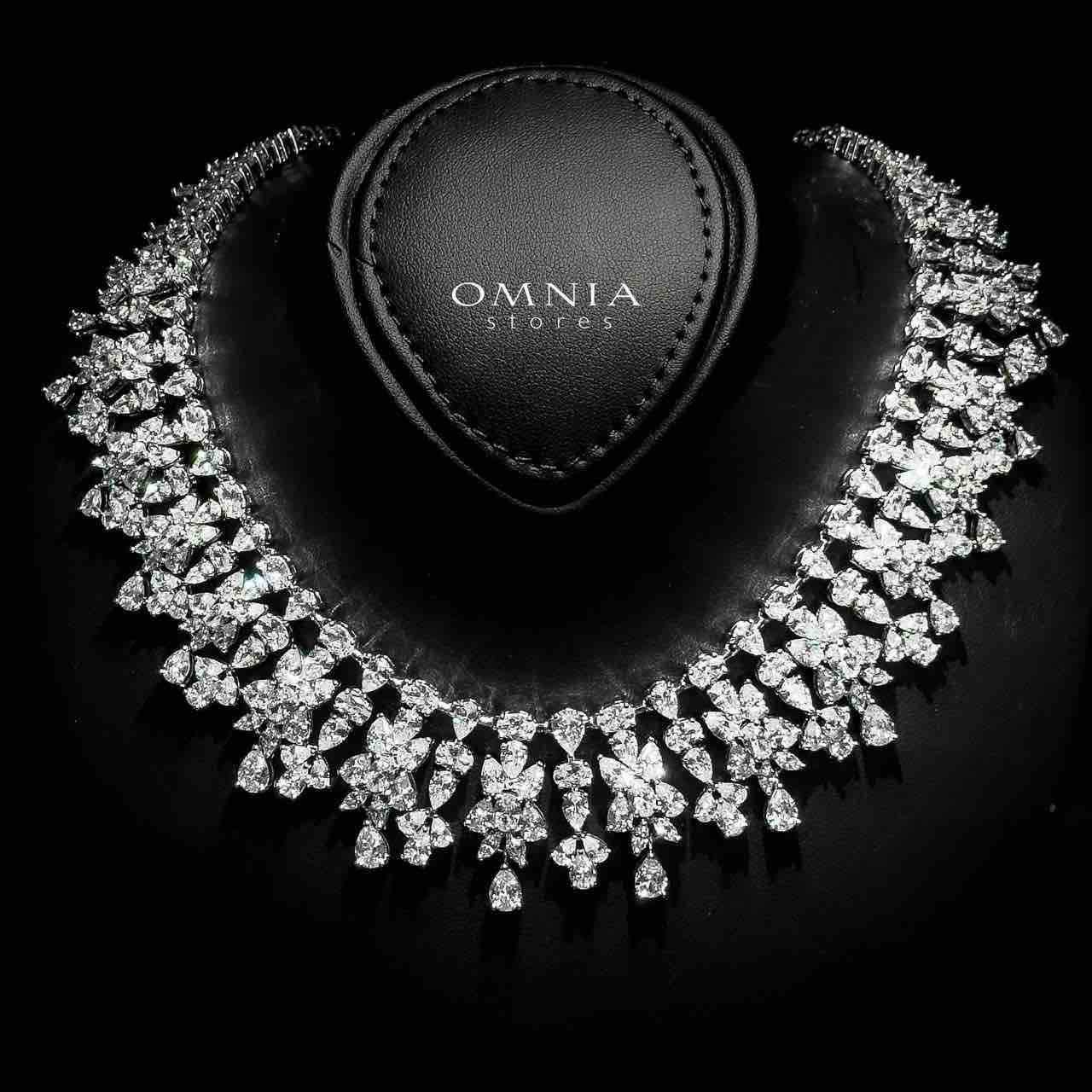 Omnia Dema White Bridal Full Set in High Quality Zircon Stone Rhodium Plated - OMNIASTORES UAE