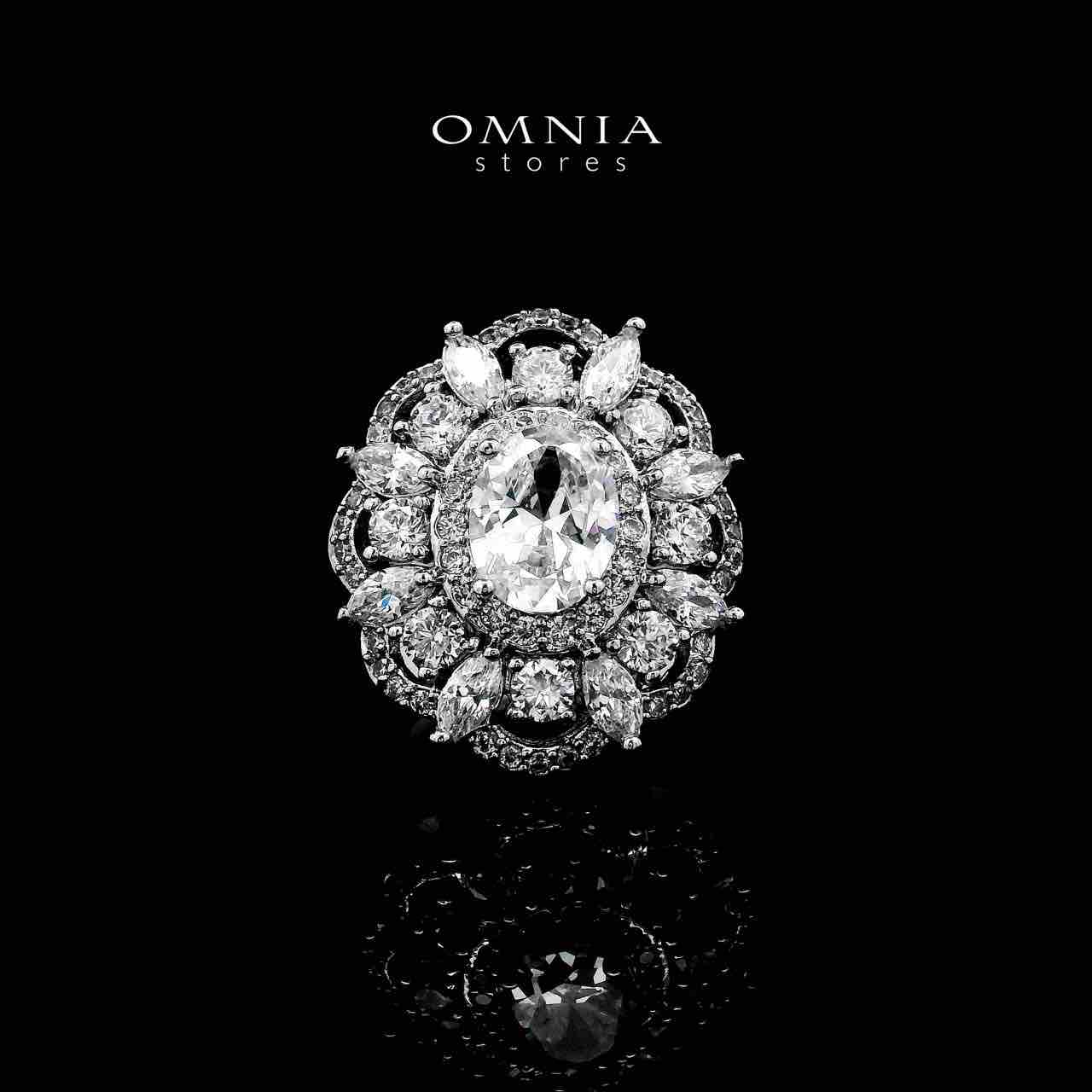 Omnia Esra White Full Set in High Quality Zircon Stone Rhodium Plated - OMNIASTORES UAE