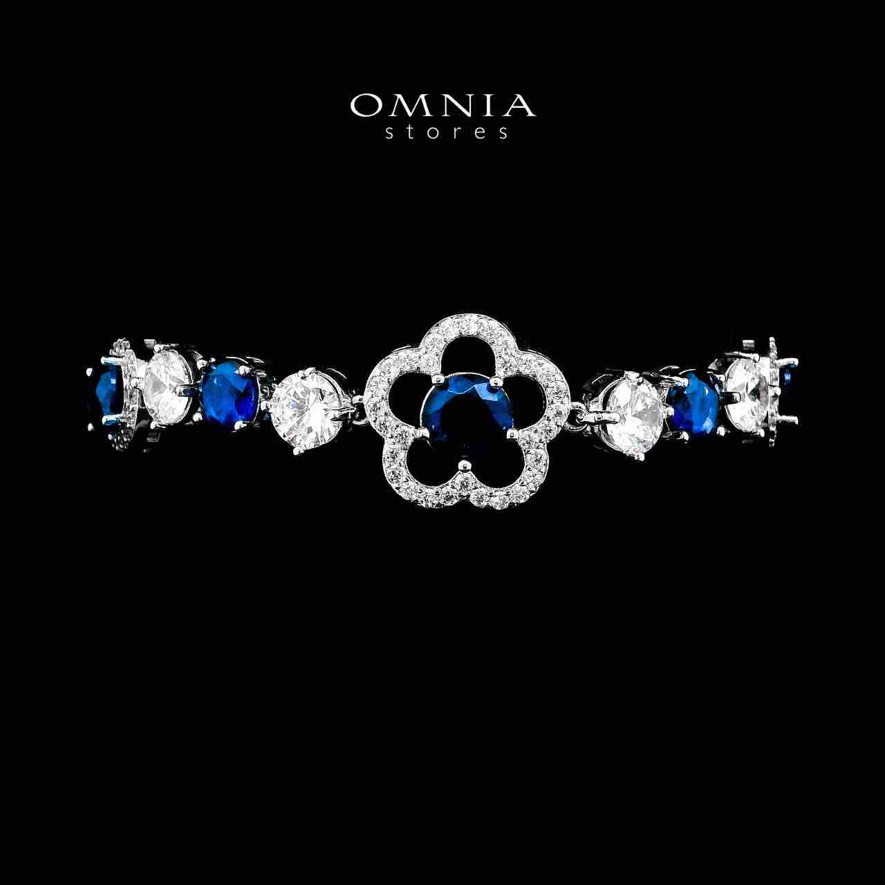 Omnia Esra Blue Full Set in High Quality Zircon Stone Rhodium Plated - OMNIASTORES UAE