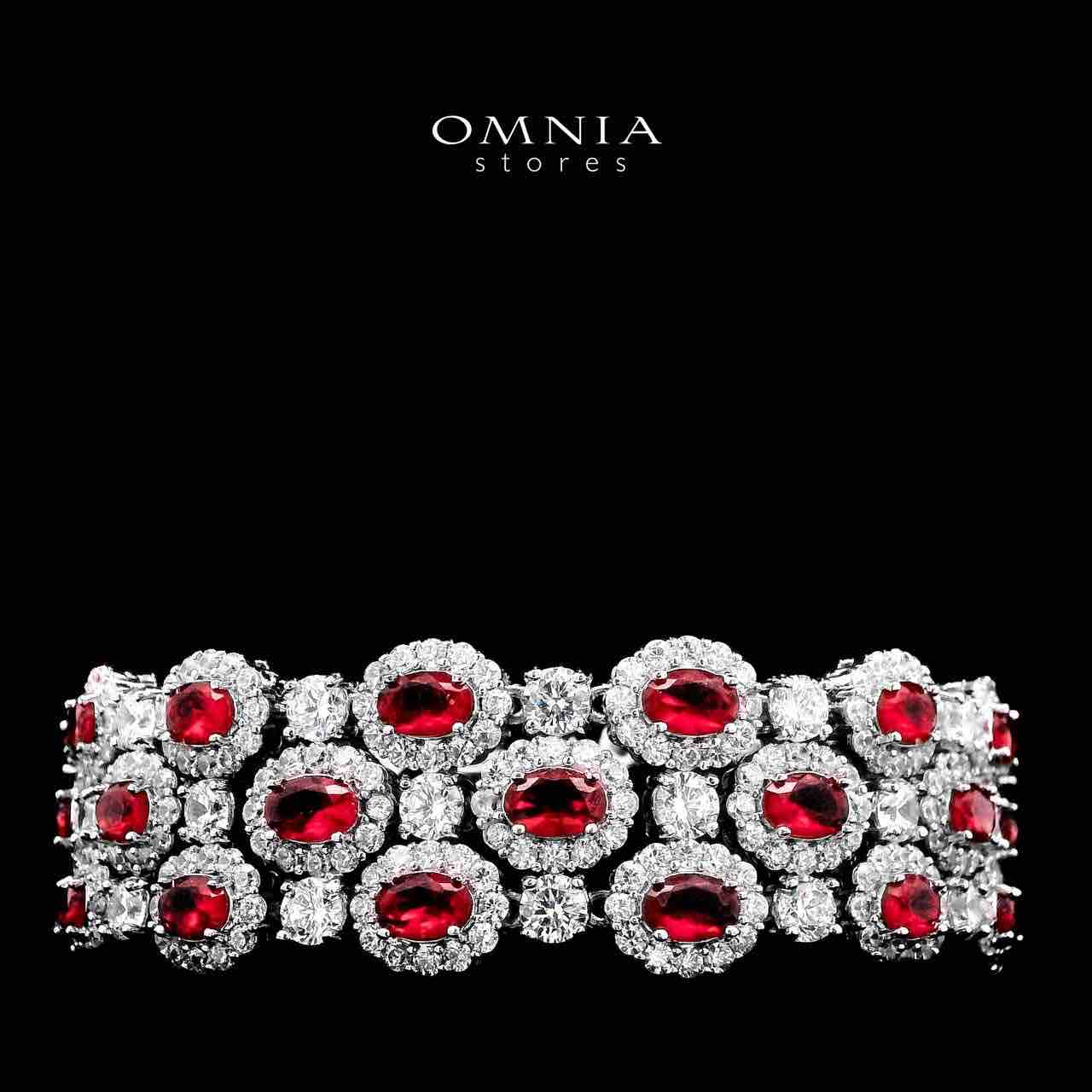 Omnia Viviana Red Bracelet Set in High Quality Zircon Stone in Tarnish Resistant Plating - OMNIASTORES UAE