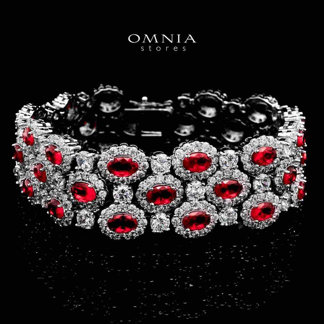 Omnia Viviana Red Bracelet Set in High Quality Zircon Stone in Tarnish Resistant Plating - OMNIASTORES UAE