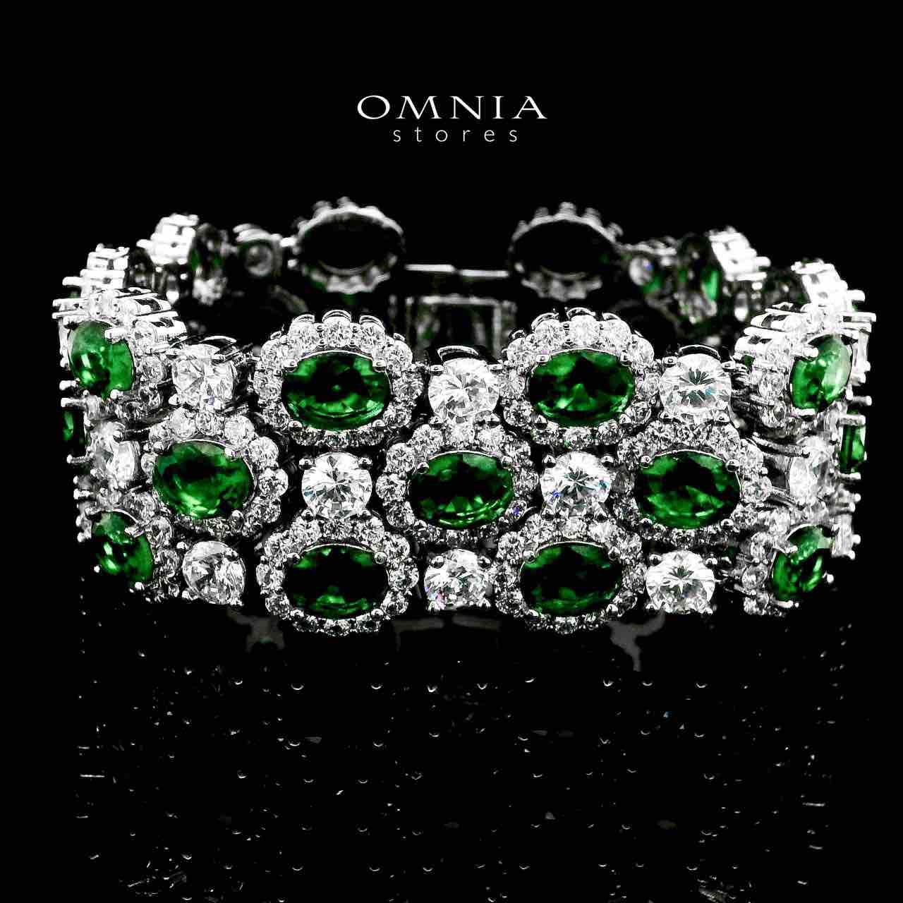 Omnia Fairuz Green Bracelet Set in High Quality Zircon Stone in Tarnish Resistant Plating - OMNIASTORES UAE