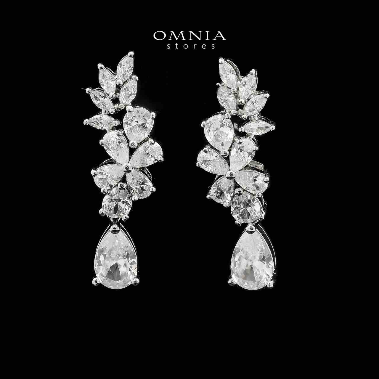 Omnia Fakhira White Bridal Full Set in High Quality Zircon Stone in Rhodium Plated - OMNIASTORES UAE