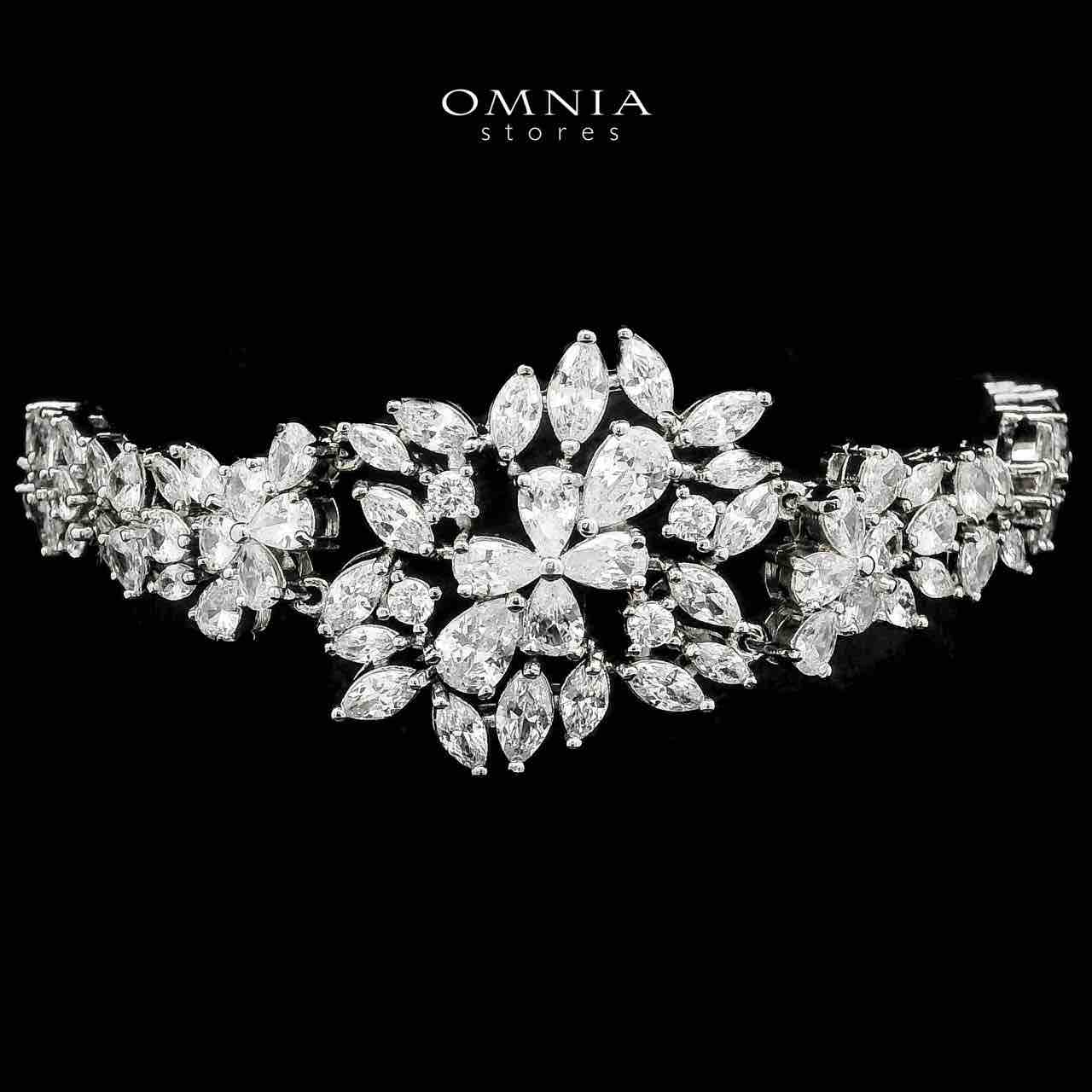 Omnia Fakhira White Bridal Full Set in High Quality Zircon Stone in Rhodium Plated - OMNIASTORES UAE
