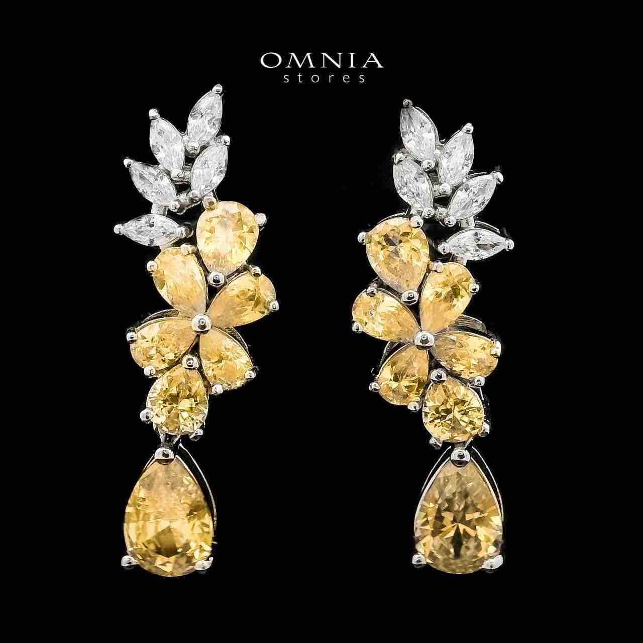 Omnia Fakhira Yellow Bridal Full Set in High Quality Zircon Stone in Rhodium Plated - OMNIASTORES UAE