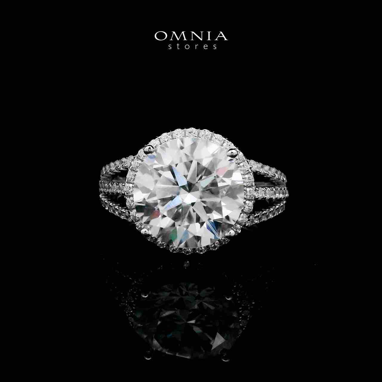 Omnia Fadwa White Ring 92.5 Silver Certified in High Quality Moissanite Stone - OMNIASTORES UAE