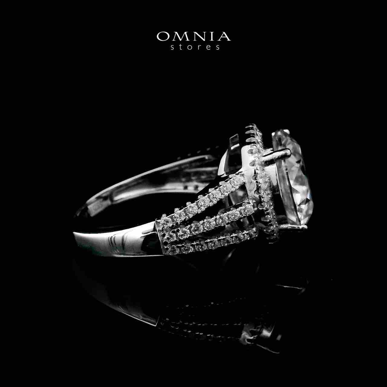 Omnia Fadwa White Ring 92.5 Silver Certified in High Quality Moissanite Stone - OMNIASTORES UAE