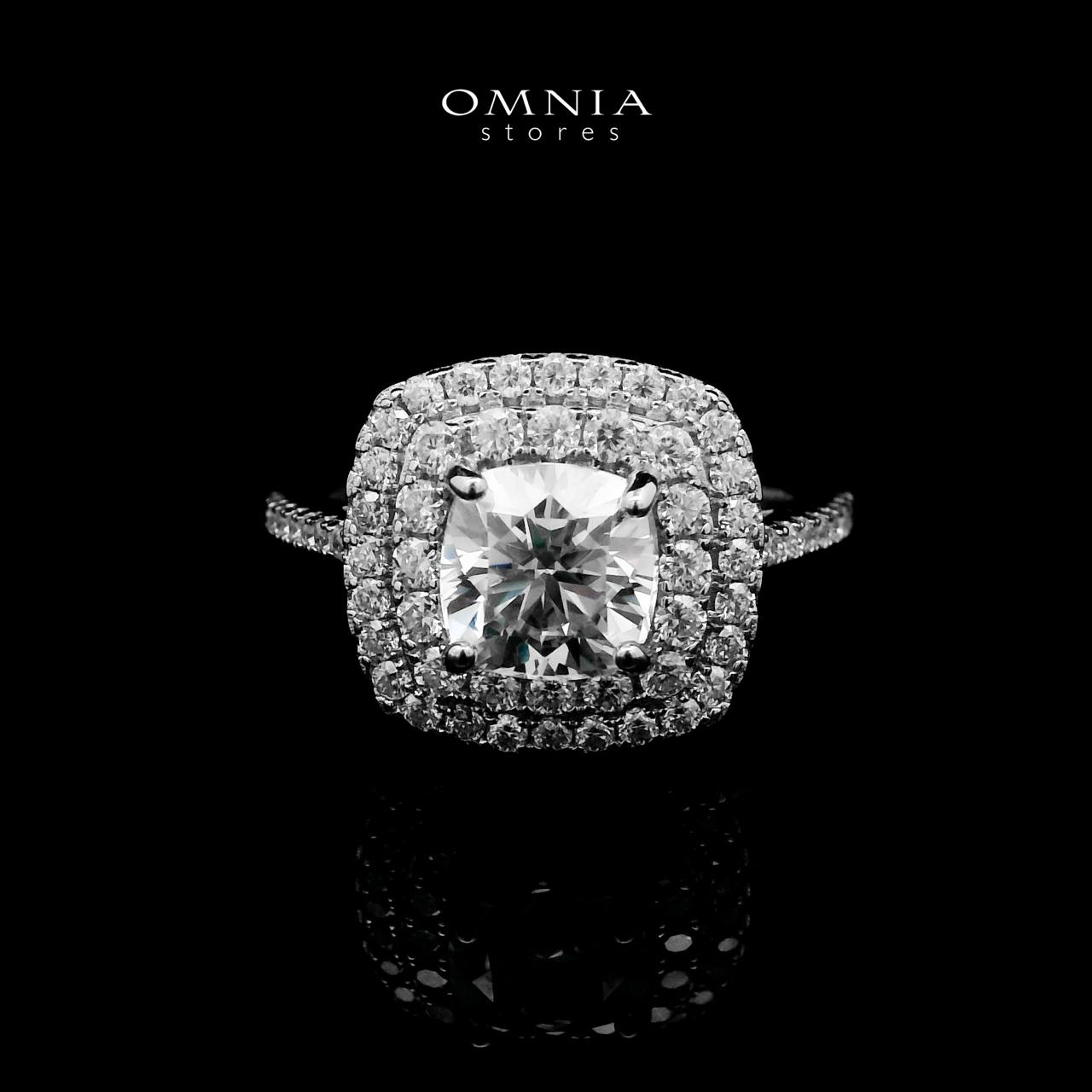 Omnia Fakhriyya White Ring 92.5 Silver Certified in High Quality Moissanite Stone - OMNIASTORES UAE