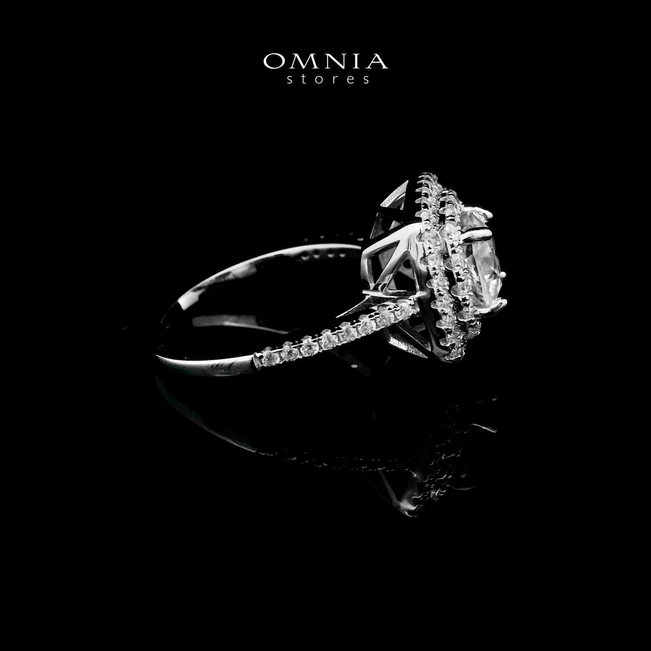 Omnia Fakhriyya White Ring 92.5 Silver Certified in High Quality Moissanite Stone - OMNIASTORES UAE