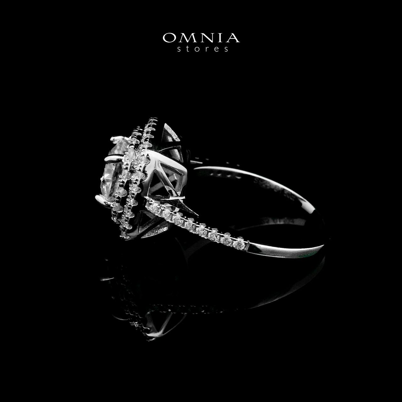 Omnia Fakhriyya White Ring 92.5 Silver Certified in High Quality Moissanite Stone - OMNIASTORES UAE