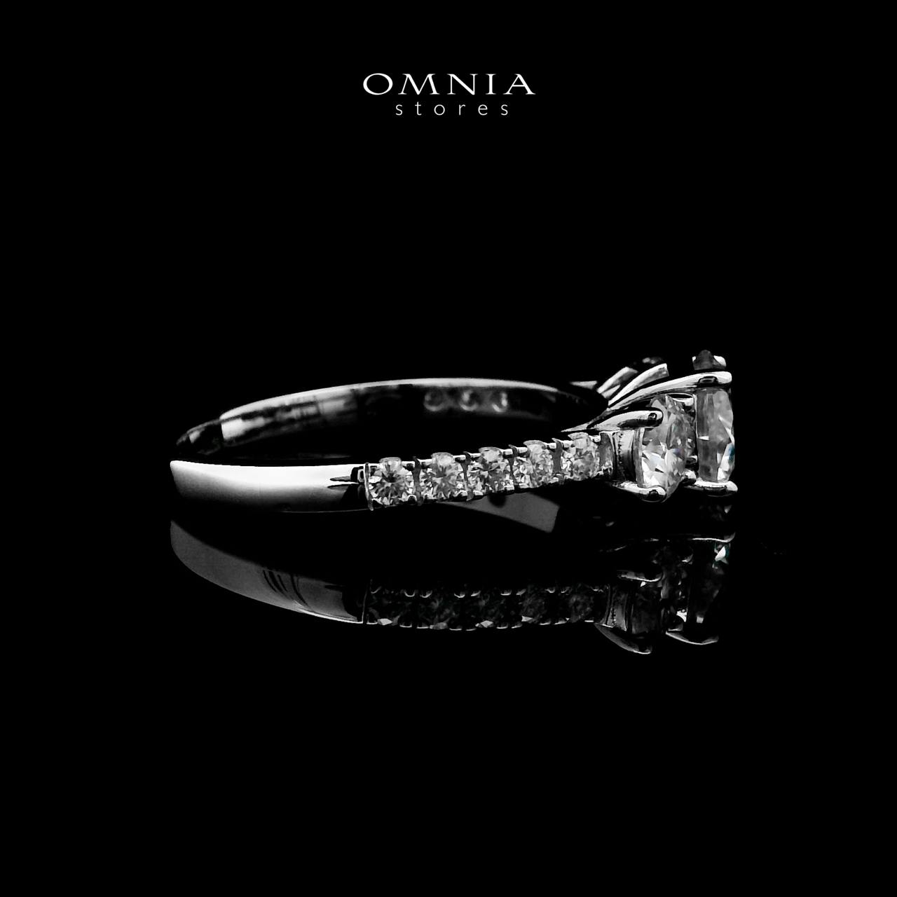 Firdaous White Round Cut Ring GRA Certified in High Quality 925 Silver 6.5mm 1ct - OMNIASTORES UAE