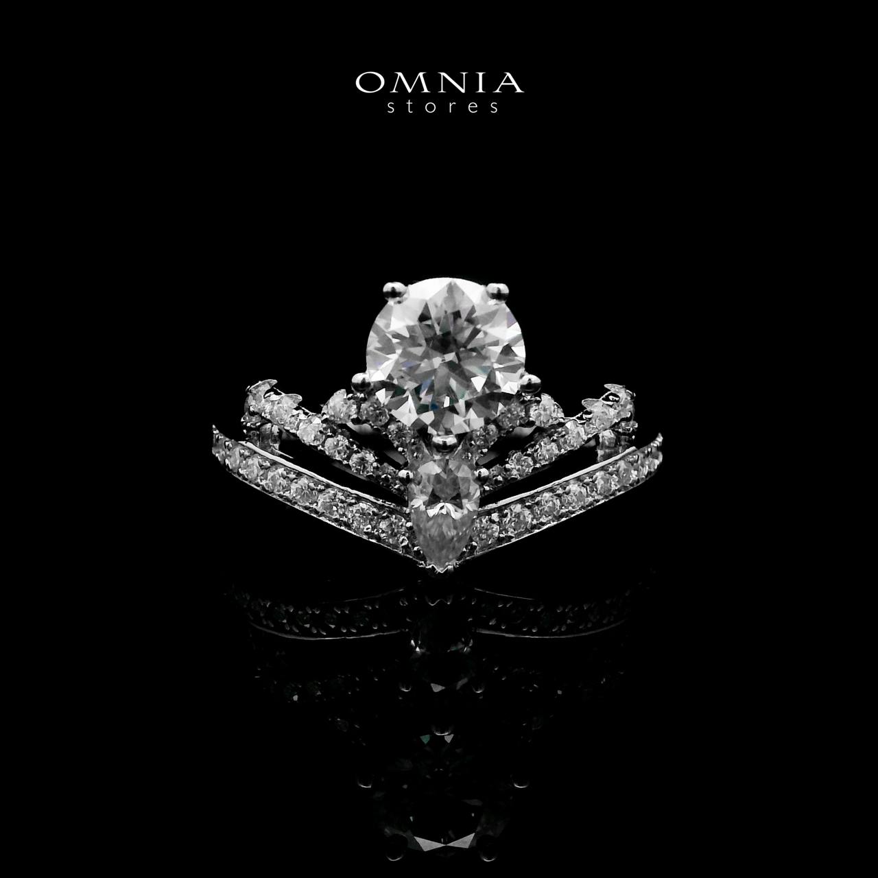 Omnia Joumana White Ring 92.5 Silver Certified in High Quality Moissanite Stone - OMNIASTORES UAE