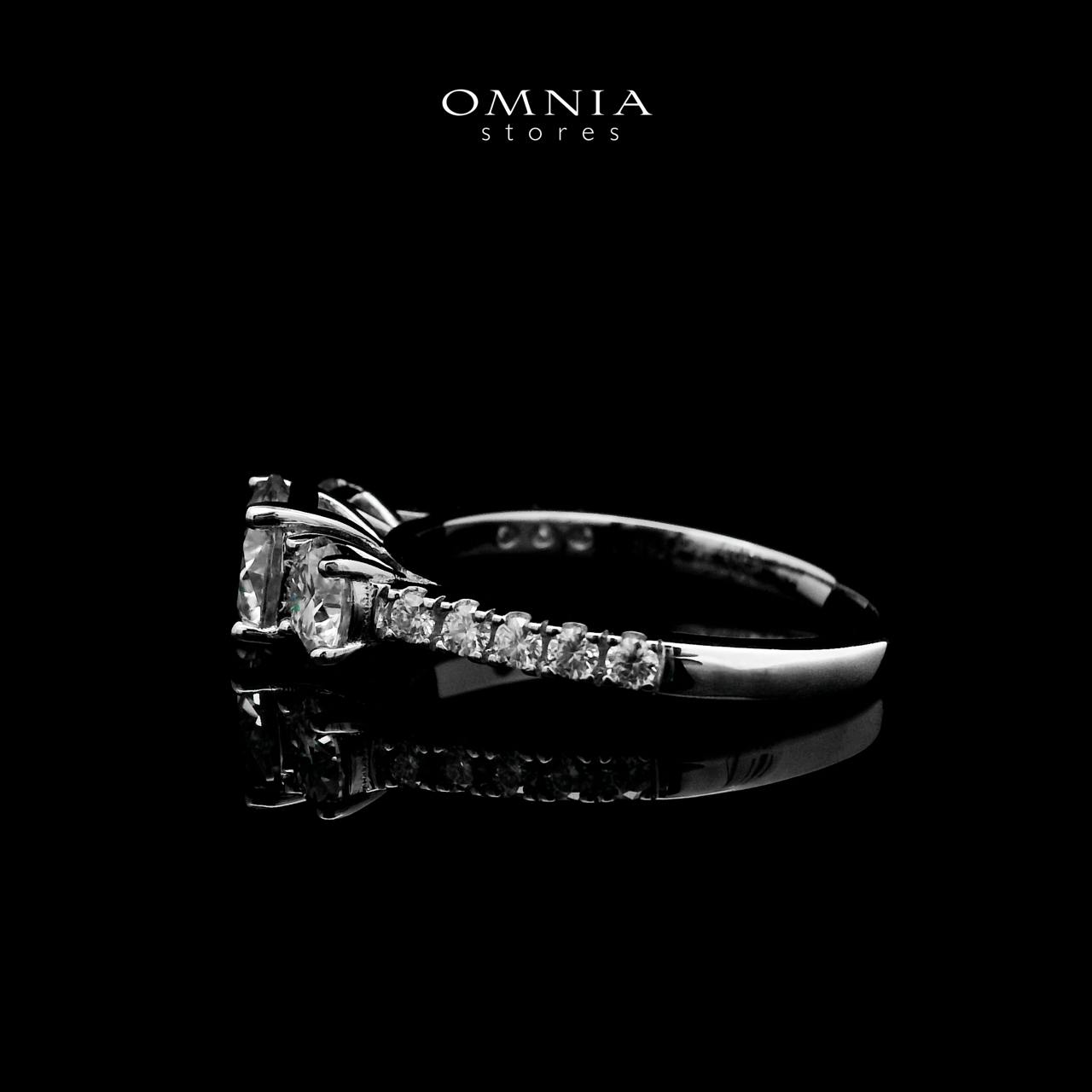 Omnia Firdaous White Ring 92.5 Silver Certified in High Quality Moissanite Stone - OMNIASTORES UAE